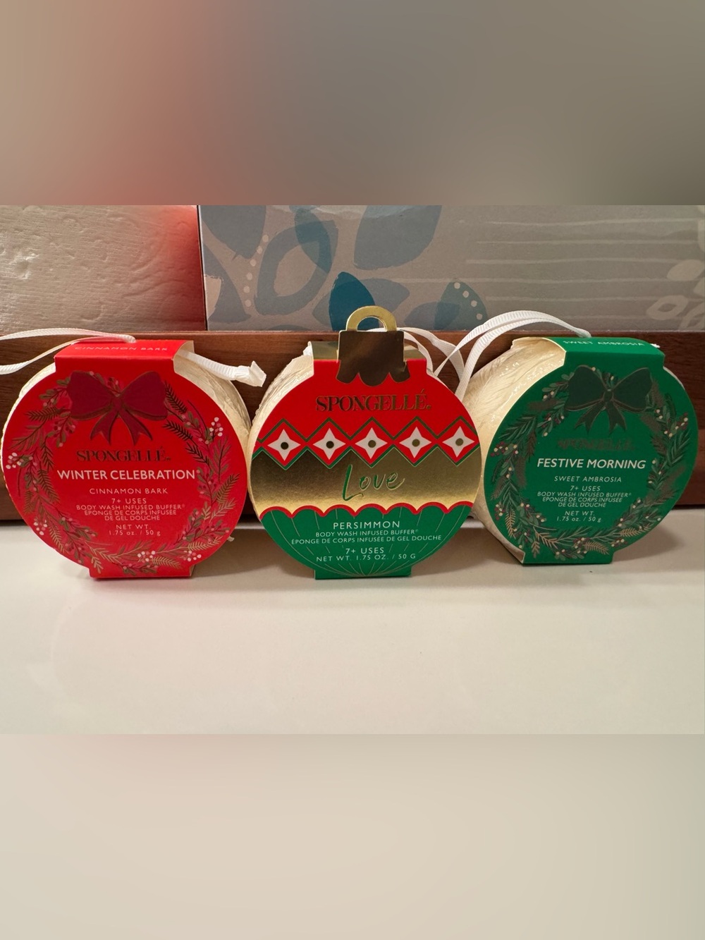 Spongelle Holiday Ornament Body Wash Infused Buffer
